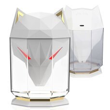 Портативний побутовий зволожувач повітря з бавовняним фільтром у вигляді голови вовка 650 мл 5295, Білий (205)