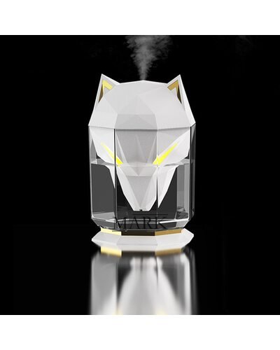 Портативный бытовой увлажнитель воздуха с хлопковым фильтром в виде головы волка 650 мл 5295, Белый (205)