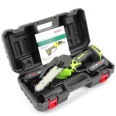 Портативний акумуляторний гілкоріз для роботи з деревиною з 2 АКБ у комплекті Bosch UniversalChain 18 (24V, 5.0 Ah, 15 см шина)