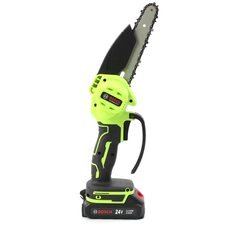 Портативний акумуляторний гілкоріз для роботи з деревиною з 2 АКБ у комплекті Bosch UniversalChain 18 (24V, 5.0 Ah, 15 см шина)