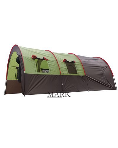 Туннельная палатка с навесом для кемпинга Xue Shan Lang 2790 (130+130+220)х260х200 см 6,5 кг Зеленый (SHRK)