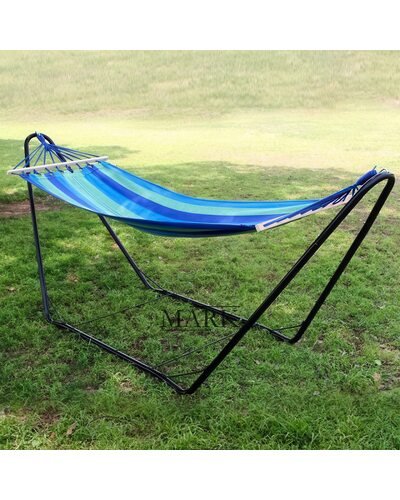 Подвесной гамак на поселенной подставке EOS 8001 300см*75см*120см Сине-зеленый (SHRK)