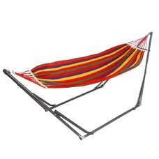Підвісний гамак на поселеній підставці EOS 8001 300см*75см*120см Червоно-помаранчевий (SHRK)