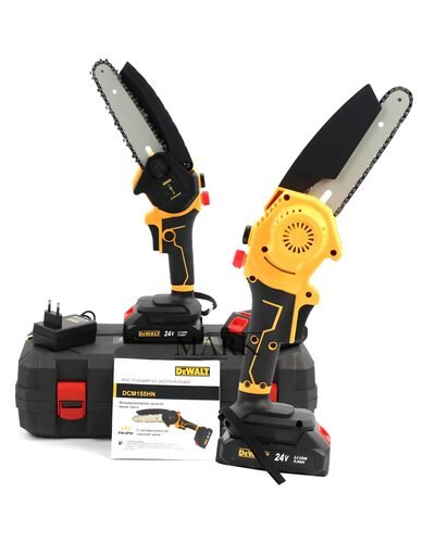 Портативный аккумуляторный веткорез с функцией смазки цепи DeWalt DCM155HN