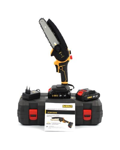 Портативный аккумуляторный веткорез с функцией смазки цепи DeWalt DCM155HN