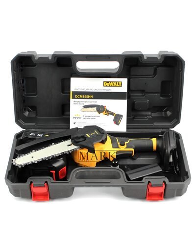 Портативный аккумуляторный веткорез с функцией смазки цепи DeWalt DCM155HN