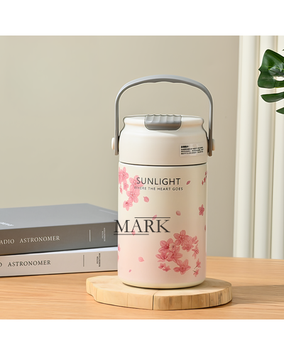 Стильная термочашка для чая с фильтром и трубочкой 550 мл нержавеющая сталь, Sunlight (1142)