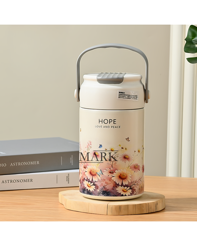 Стильная термочашка для чая с фильтром и трубочкой 550 мл нержавеющая сталь, Hope (1142)