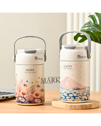 Стильная термочашка для чая с фильтром и трубочкой 550 мл нержавеющая сталь, Hope (1142)