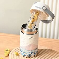 Стильна термочашка для чаю з фільтром та трубочкою 550 мл нержавіюча сталь,  Autumn (1142)