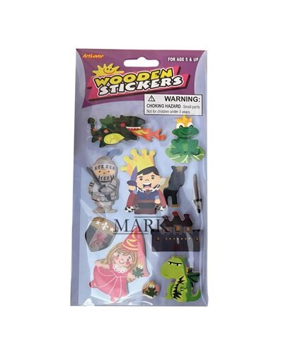 Декоративный набор различных детских стикеров для творчества WDS-WR200 8 стикеров на деревянной основе (NI)