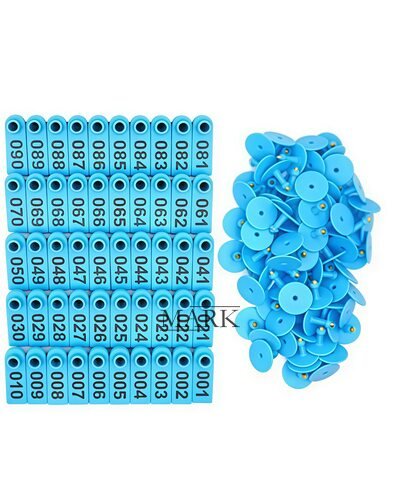 Набор ушных бирок с нумерацией (001–100) для идентификации животных (JS)