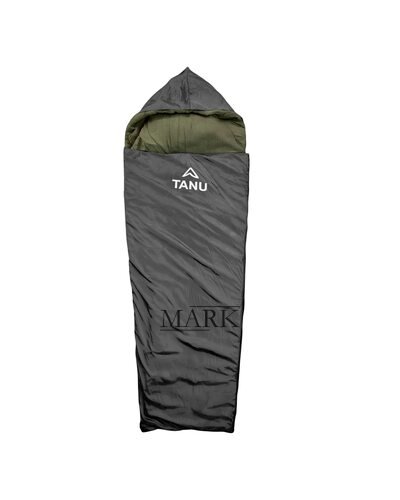Туристический портативный термо набор спальный мешок с подушкой TANU -25С°, 300 г/м2, 215*75 см Черный (BR)