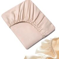 Простынь-наматрасник на резинке GSG-033 200х220+28 см Кремовый