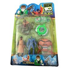 Дитячий набір з 4 фігурок з мультфільму BEN10 5 серії, що світяться G01943/0803-6 + годинник з дисками (NI)