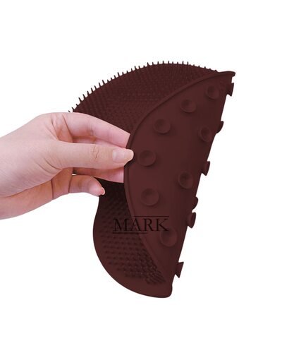 Массажная мочалка для ежедневного ухода за кожей на присосках, Коричневый