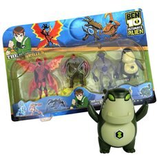 Дитячий ігровий набір G01982/0842-3 Ben10 5 серії 5 фігурки (Крилатий+Мавпа-павук+Бливка+Рук)(NI)