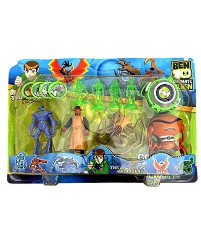 Детский игровой набор  G01985/0842-12 Ben10 5 серии 4 фигурки (Жук+Краб+Ион+Адватай)+часы(NI)