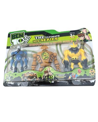Коллекционные игровые фигурки для детей, 3 шт. светящиеся G16000/0807А-10 BEN10 5 серии в блистере (NI)