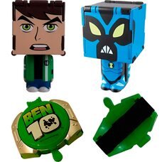 Дитячий набір іграшок G20420/SB191-5 БЕН10 фігурки трансформери + годинник з дисками + 2 пістолета (NI)