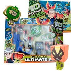 Набір іграшок для дітей фігурки трансформери + годинник з дисками + пістолет G20418/SB191-3 БЕН10 (NI)