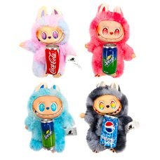 М'яка пухнаста маленька іграшка-сюрприз брелок Labubu Серія №3 З улюбленими напоями