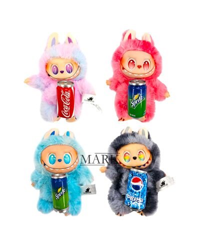 Мягкая пушистая маленькая игрушка-сюрприз брелок Labubu Серия №3 С любимыми напоями