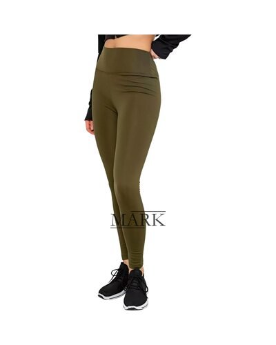 Демисезонные универсальные женские лосины на флисе DECOS 052 размер М Хаки (ВОТ)