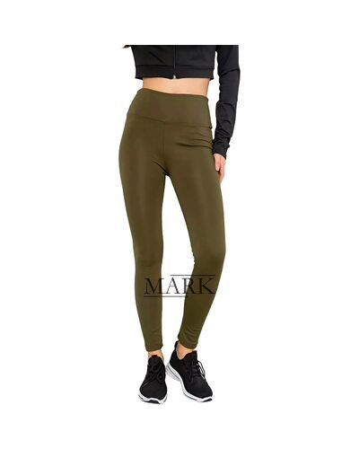 Демисезонные универсальные женские лосины на флисе DECOS 052 размер М Хаки (ВОТ)