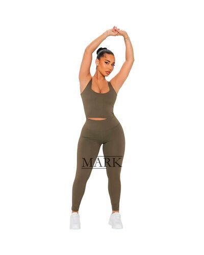 Демисезонные универсальные женские лосины на флисе DECOS 053 размер XXXL Хаки (ВОТ)