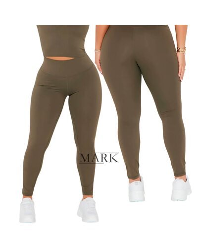 Демисезонные универсальные женские лосины на флисе DECOS 053 размер XXXXL Хаки (ВОТ)