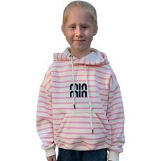 Дитячий демісезонний худі на флісі для дівчат 6-12 років SPARKLE Min Min розмір 146 Бежевий-рожевий (SPRK)