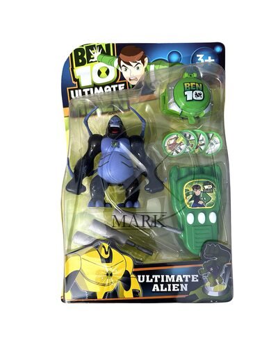 Детский игровой набор BEN10 G20414/SB181-11, 1 фигурка + часы с дисками + пистолет в блистере (NI)
