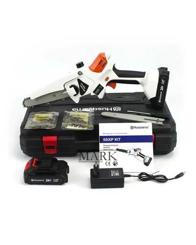 Аккумуляторная мини-пила Husqvarna 55iXP (24V, 5Аh), с индикатором батареи и автоматической смазкой в кейсе