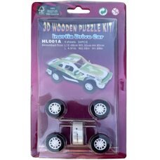 Набір для творчості збірна дерев'яна модель машинки Порше HL001 з інерційним рухом (NI)