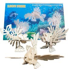 Універсальний дитячий дерев'яний 3D конструктор збірні моделі 4 пластини К002 Риби-Леви (NI)