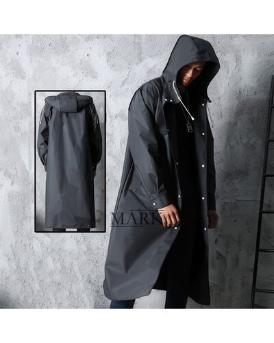 Защитный водоотталкивающий EVO плащ-дождевик с капюшоном 1675 Черный (JS)