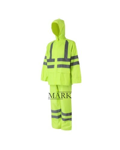 Сигнальный рабочий водонепроницаемый костюм с сигнальной лентой 591 (JS)