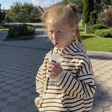 Дитяче тепле худі з флісом у смужку SPARKLE Min 6-12 років 128 Бежево-коричневий (SPRK)