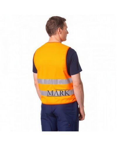 Сигнальный светоотражающий жилет безопасности 120 г P-581 Оранжевый XXL (JS)