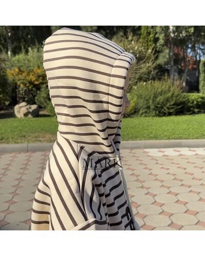 Детское теплое худи с флисом в полоску SPARKLE Min 6-12 лет 152 Бежево-коричневый (SPRK)