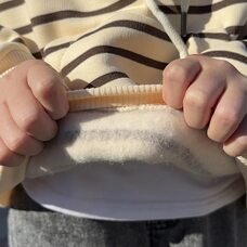 Дитяче тепле худі з флісом у смужку SPARKLE Min 6-12 років 152 Бежево-коричневий (SPRK)