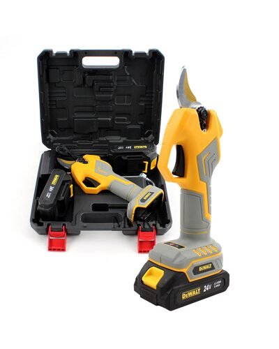 Аккумуляторный секатор DeWalt DCMPP560P2 Digital (24V, 5AH) с экраном в кейсе