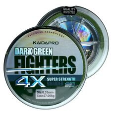 Волосінь Kaidapro Fighters 4X 100м, 27кг, 0,35мм Dark green