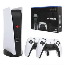 Игровая консоль M5 ретро стиль, 128 ГБ, 20000+ классических игр с 2 беспроводными геймпадами, Белый (626)