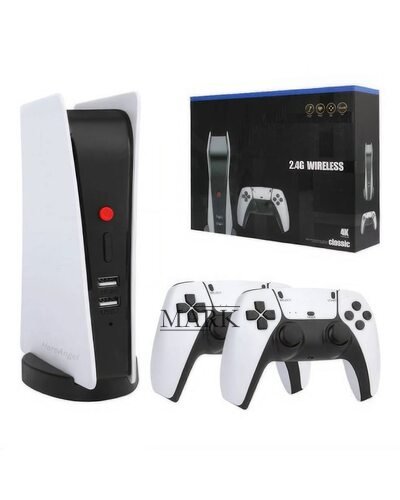 Игровая консоль M5 ретро стиль, 128 ГБ, 20000+ классических игр с 2 беспроводными геймпадами, Белый (626)