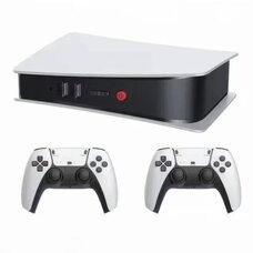 Ігрова консоль M5 ретро стиль, 128 ГБ, 20000+ класичних ігор з 2 бездротовими геймпадами, Білий (626)