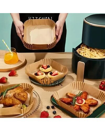 Пергаментные одноразовые формы для аэрогриля и выпекания 50 шт. в наборе 16х16х4,5см(626)