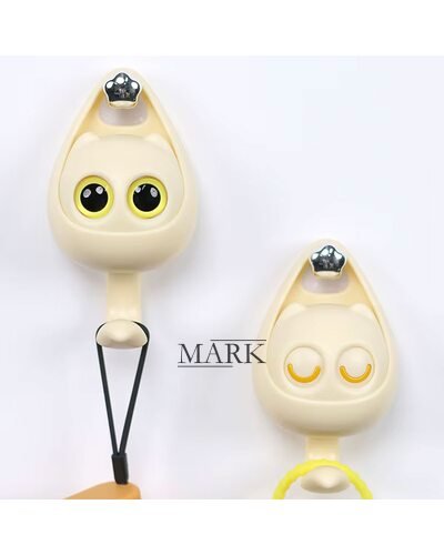 Настенный усиленный крючок в форме милого котика с глазками до 2,5 кг, Желтый(626)