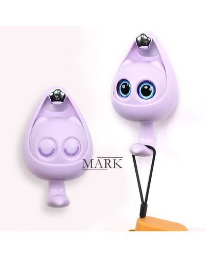 Настенный усиленный крючок в форме милого котика с глазками до 2,5 кг, Фиолетовый(626)